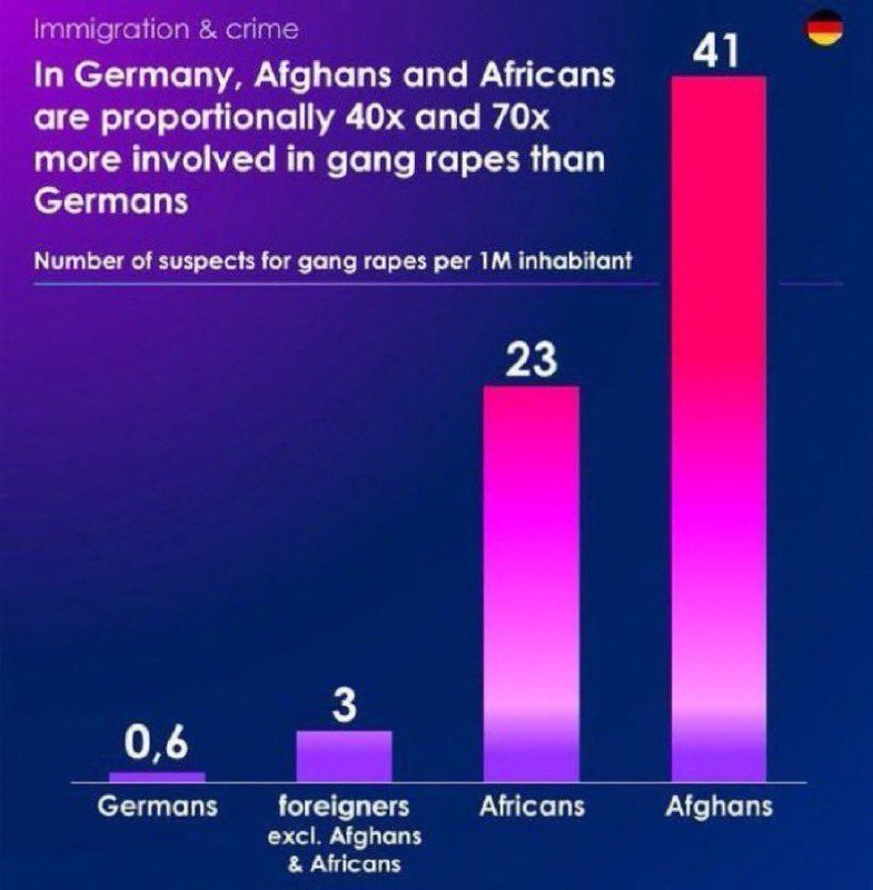 Immigration and Sexual Crime image showing Germans with drastically lower rates of gang rapes than foreign-born immigrants