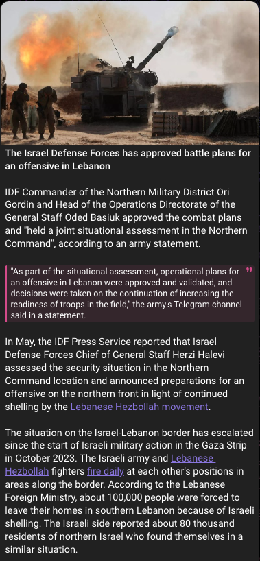 IDF Approves battle plans for Lebanon